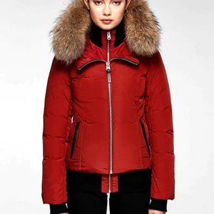 Red Women's Mackage Romane Down Bomber Jacket Size M